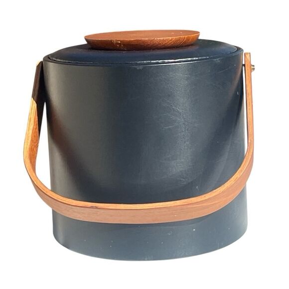MCM Barware Georges Briard Ice Bucket Signed Wood Accents READ - Picture 1 of 4